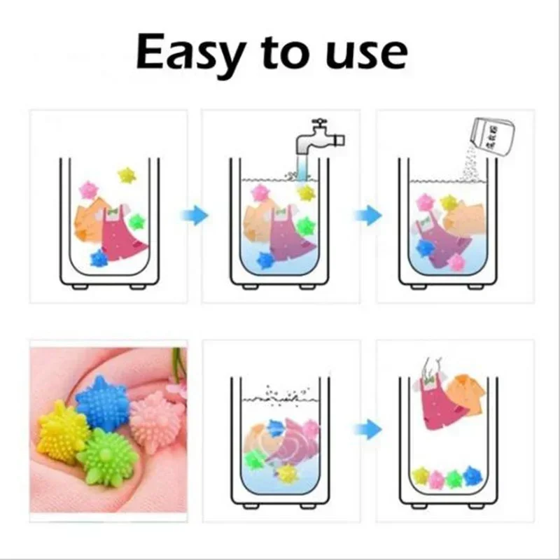 Laundry Ball Delysia King 10pcs Multicolor Decontamination Anti-Tangle Washing Machine Cleaning