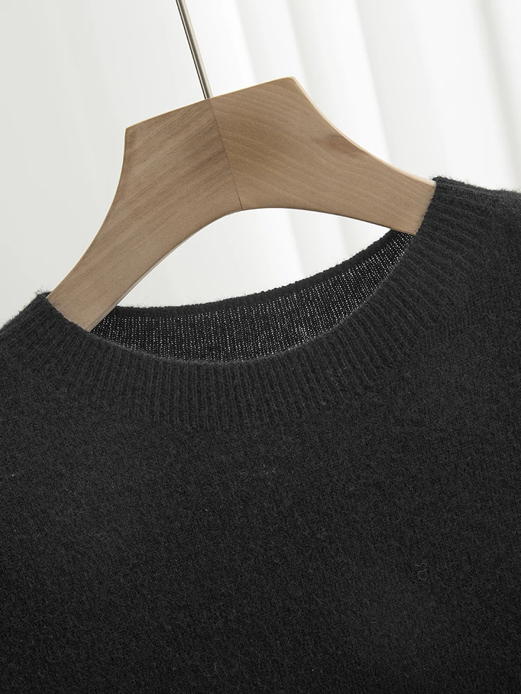 Men Classical T-shirt 100% Merino Wool Sweater O-neck Short Sleeve Pullover Smart Casual Basic Clothing Cashmere Knitwear Tops