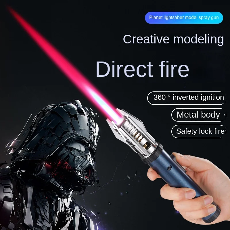 Butane Gas Lighter 360&deg; Use Metal Outdoor BBQ Torch Gas Lighters for Kitchen Candle Use Windproof Lighter Welding Cigar Tool bbq lighter butane gas lighter cigarette lighter