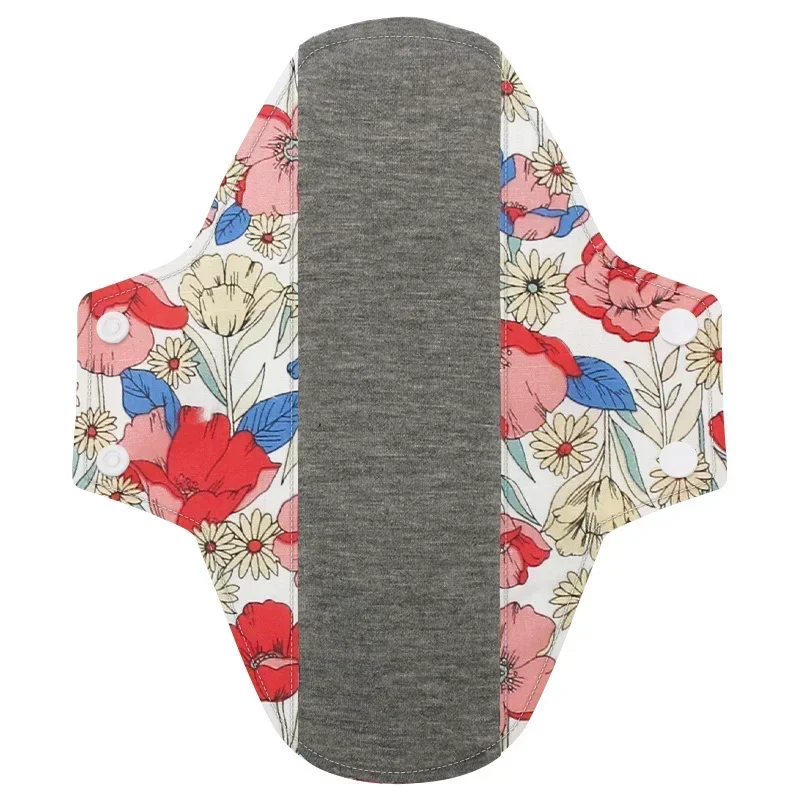 1PCS Graphene Cotton Charcoal Sanitary Pads Washable Panty Liner Mama Maternity Menstrual Pad with Charcoal Absorbency Layer 6