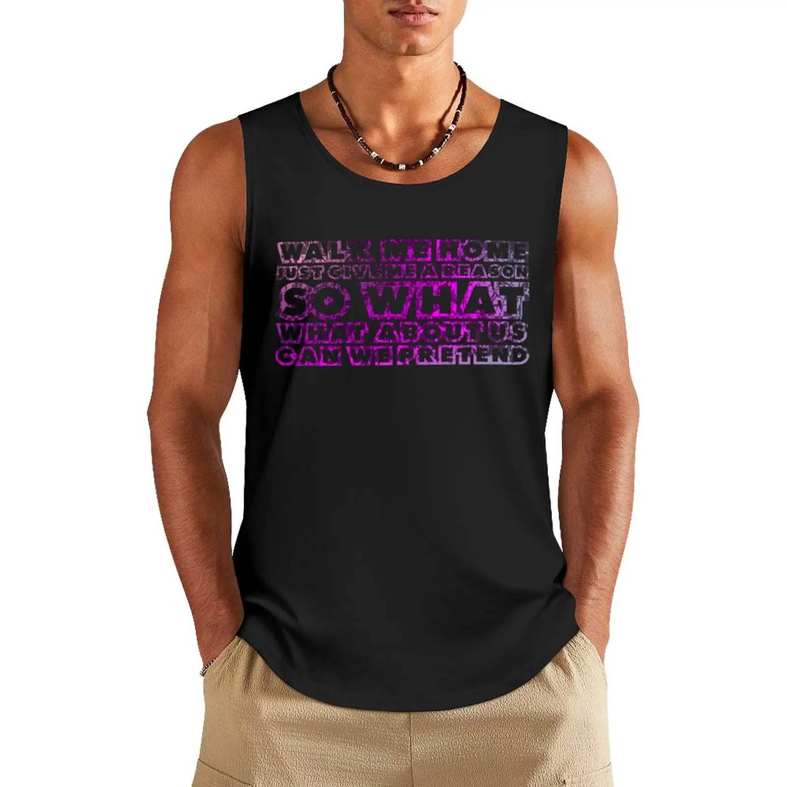 

Pink Songs Tank Top Gym wear men clothing
