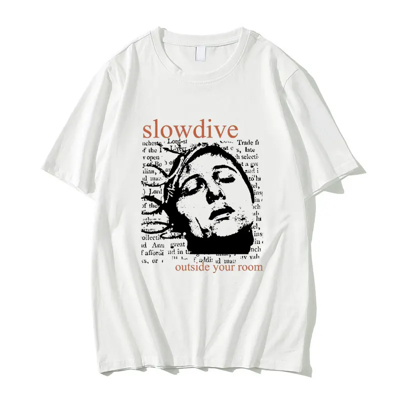 

British Band Slowdive Ouside Your Room Graphic T Shirts Men Women Vintage Oversized Short Sleeve Tees Man Rock Gothic Streetwear