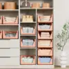 5 Pack Folding Closet Organizers Storage Box, Stackable Plastic Storage Basket, Closet Organizers and Storage Drawer Shelf Stora 5
