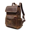 NASVA Genuine Leathe Men's Backpack Vintege  Hiking Backpack Casual  School Backpack  Coffee Business   For 15.6 In Laptop  Bag 4