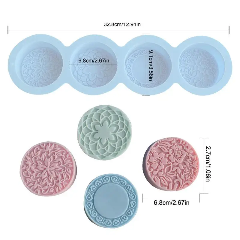 Silicone Soap Molds Round Soap Molds Silicone Shapes Flower Types Bar  Making Mould Tools Handmade DIY Circular Shape Soaps Resin