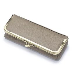 Premium Genuine Leather Sunglasses and Eyewear Holder Pouch (Gray)