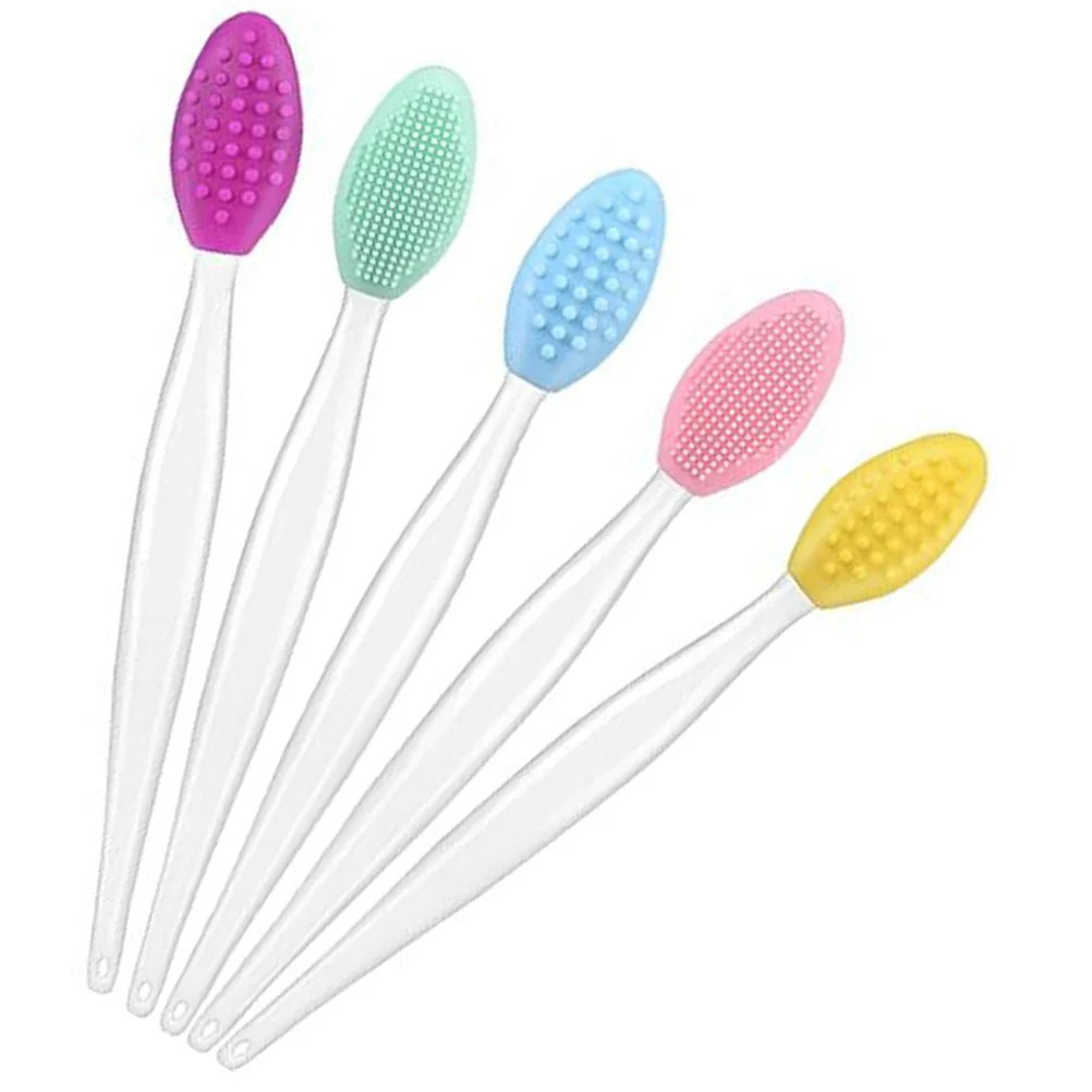 

Lip Double Sided Lip Scrub Brush Lip Care Exfoliating Facial Cleansing Silicone Exfoliating Soft Brush Lip Skin Care Tools