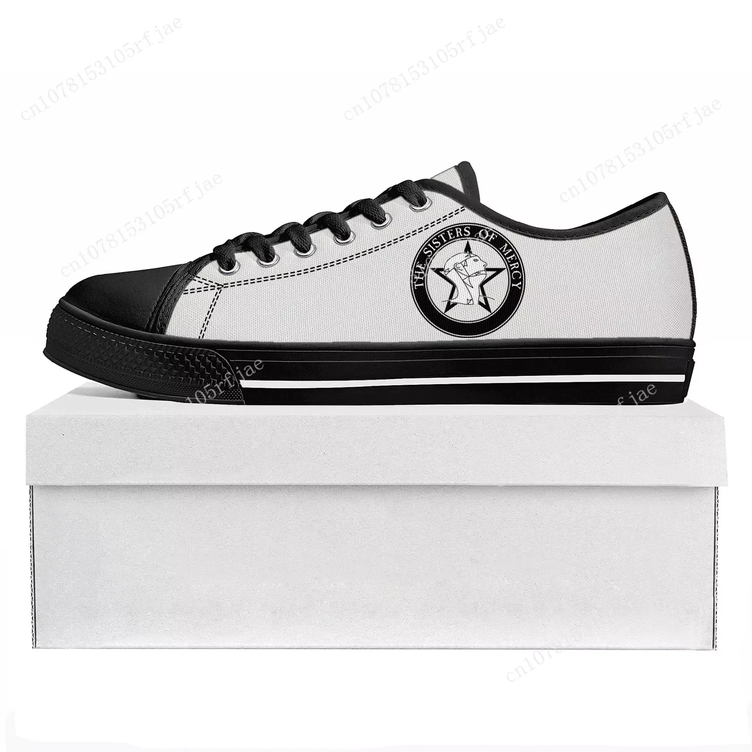 Andrew Eldritch Mercy High Level Low Top Rock Band Sneakers Mens Womens Teenager Canvass Shoe Custom Sneaker Lovers Shoes