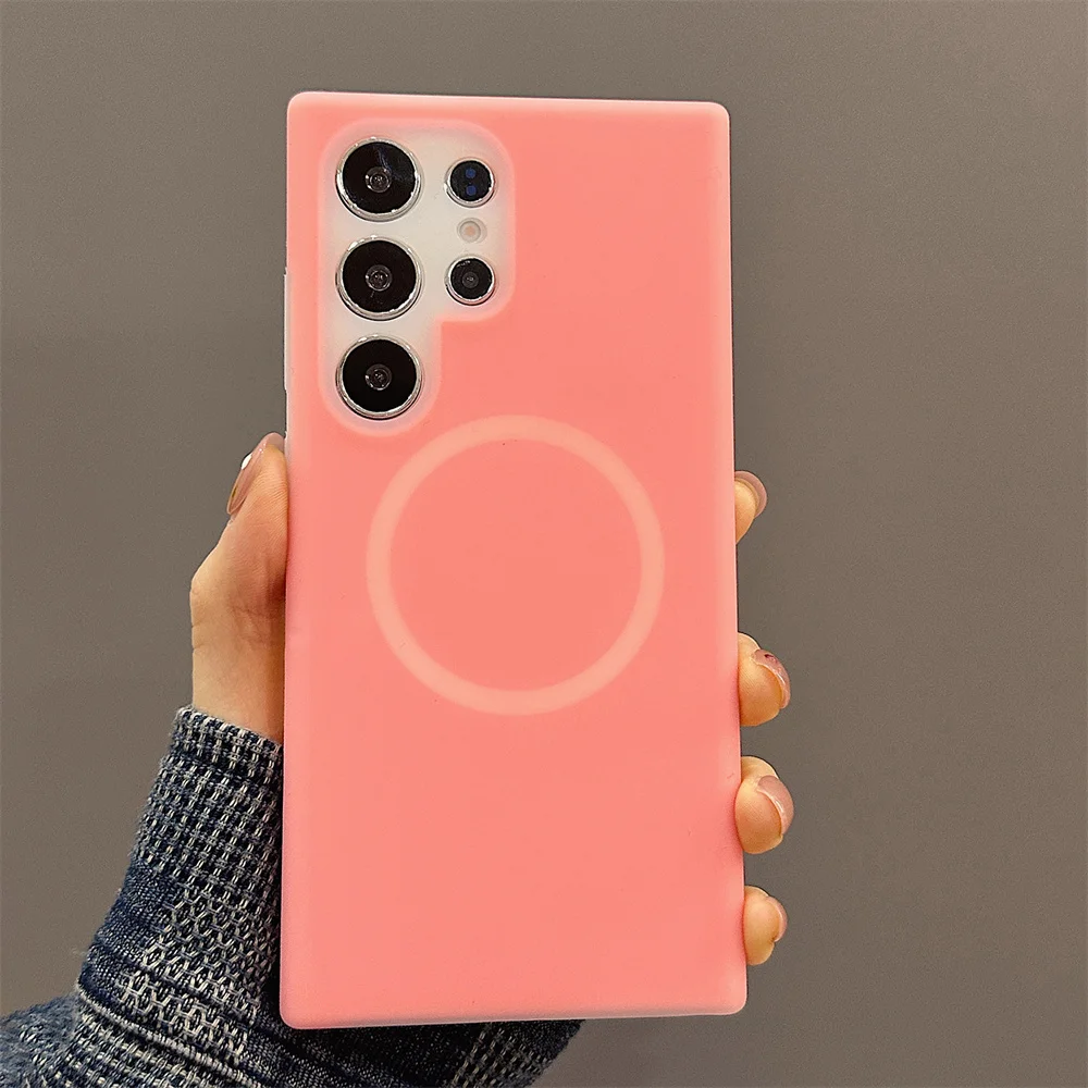 Soft Jelly Liquid Silicone Magnetic Phone Case with Wireless Charging Compatibility - Protective Back Cover
