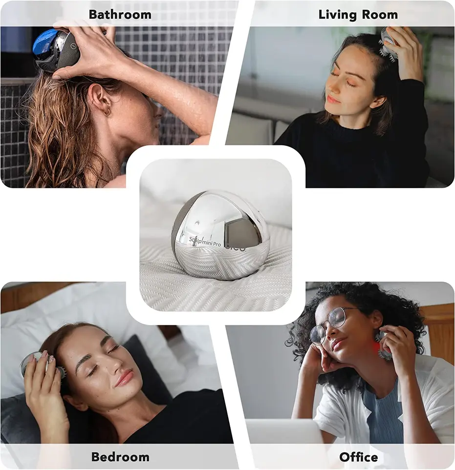 Breo Mini Pro Waterproof Electric Wireless Portable Infrared Technology Head Scalp Muscle Massager Hair Care_voghion.com