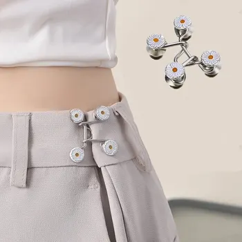 여성용 스커트 바지 조임 허리 브로치, 청바지 조정 가능한 허리 클립 단추 진주 브로치 세트, DIY 의류 액세서리, 2 개