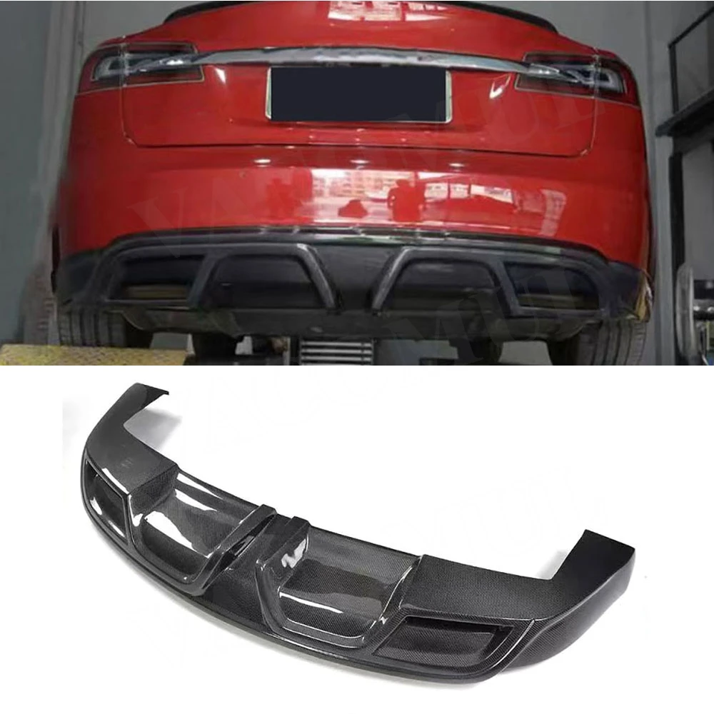 

Задний диффузор для губ из углеродного волокна для Tesla Model S 2012-2015, спойлер, комплект кузова автомобиля, протектор бампера FRP