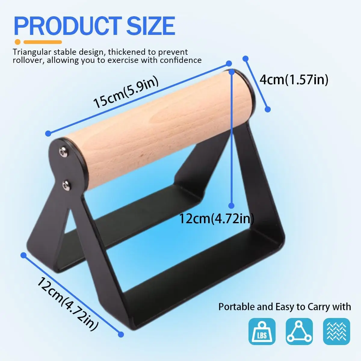 1 Pair Wooden Push Up Stands Non-Slip Fitness Stand Strength Training Equipment Push Up Handles for Men Women