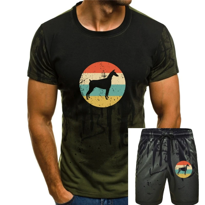 Camicia Doberman-Maglietta Da Uomo Vintage Retrò Doberman-Maglietta Icona Cane Maglietta Slim Fit