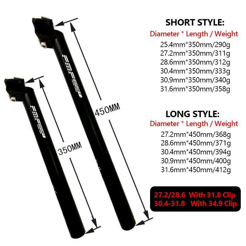 Bike Seat Post Aluminum Alloy MTB 25.4 27.2 28.6 30.4 30.8 31.6 mm Road Bicycle seatpost Accessories