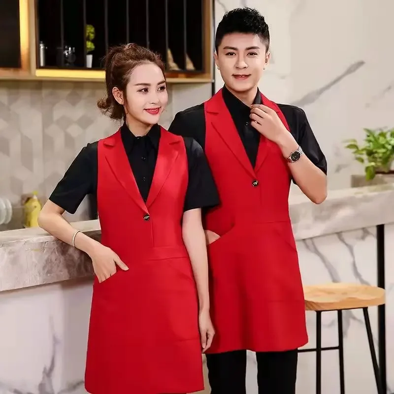 Kitchen Apron Cooking Apron Fashion Suit Collar Waiter Server Kitchen Apron Household Cleaning Women Men Overalls Pinafore Sleeveles Cooking Bib Accessories kitchen apron,cooking apron