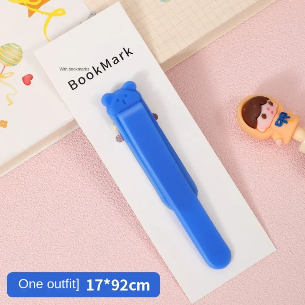 Silicone Bookmark 1/3 Pcs Cute Bear Bookmark Clip Automatically Follows Silicone for Student Page Flipping