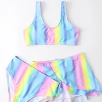 5t Girls Swimsuit Kids Toddler Baby Girls Spring Summer Colorful Print Sleeveless Beach Swimwear Swimsuit Bikini Set Girl 4