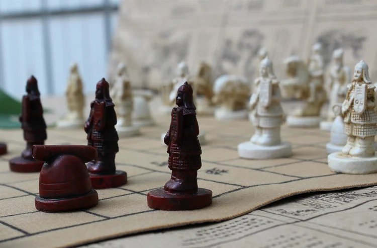 Schach Brettspiele Neue Qualität Traditionellen Chinesischen Schach Spiel Set Harz Schach Stück Weiche Schachbrett Archaize Retro – Detail 13