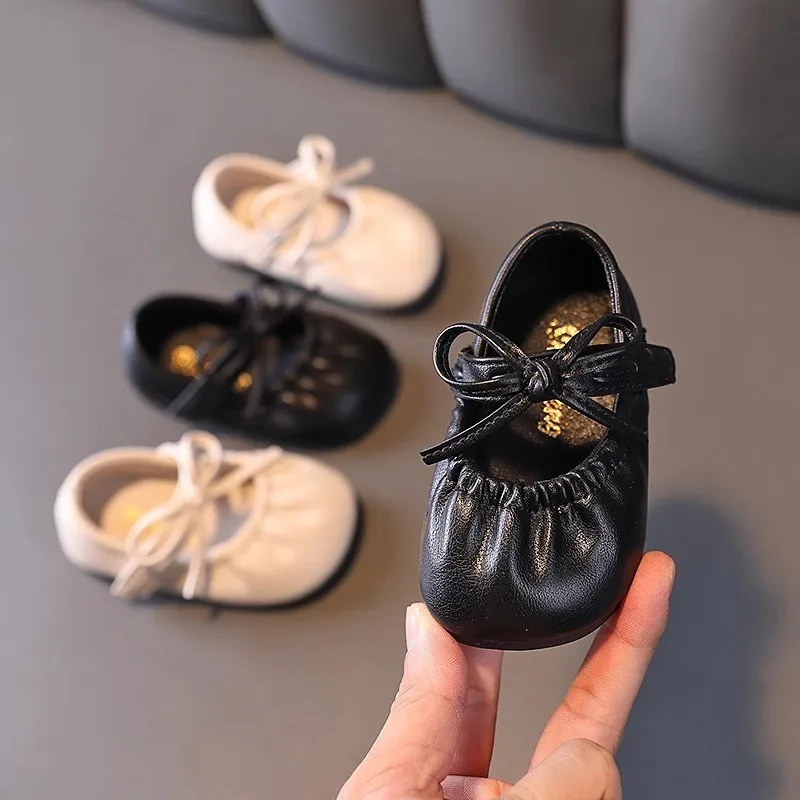 Girls Leather Shoes New Fashion Casual Soybean Shoe Small Children Shoes Breathable Soft Bottom