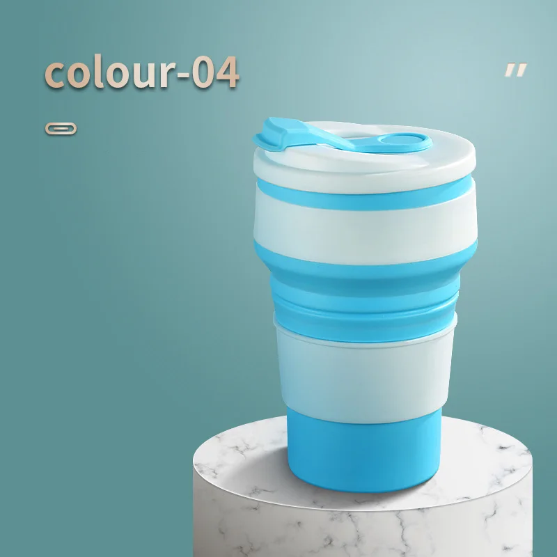 Description Picture 6 of item350ml /500ml Camping Telescopic Folding Sports & Outdoors Kitchen & Dining Collapsible Silicone Cup Coffee Cups Drinking Mug