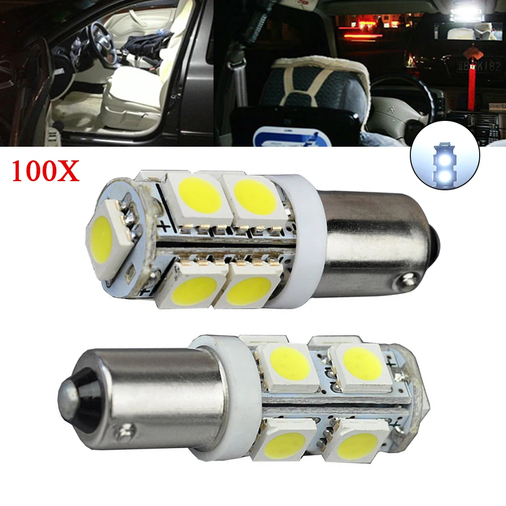 

YSY 100X Car Marker Lamps T11 Ba9s T4w 9SMD 5050 LED Auto Door Light Dashboard bulb DC 12V white License plate light Trunk Light