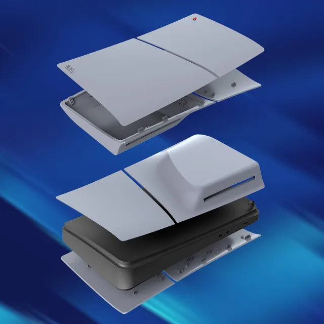 Limited Edition Grey Custom Replacement Faceplates with Logo Skin &30th Anniversary Sticker ABS Cover Shell For PS5 Slim Console 5