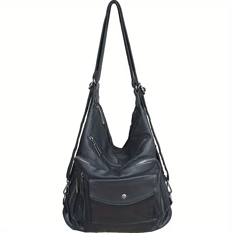 حقيبة ظهر جلدية ناعمة متعددة الاستخدامات للسيدات،...