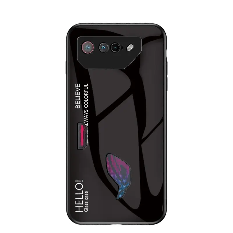 Gradient Tempered Glass Back Cover Hard Phone Case Protector