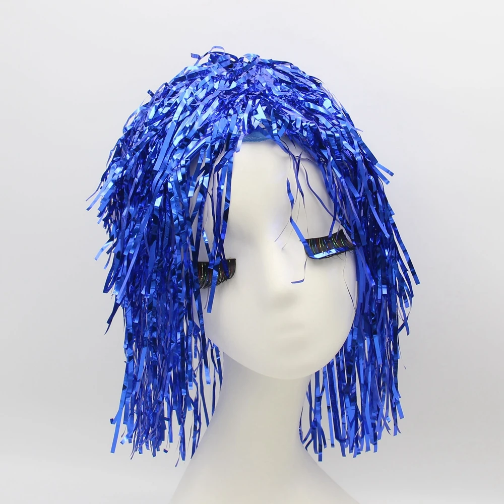 Foil Tinsel Wigs Costume Cosplay Hat Party Carnival synthetic wigs party hat carnival hat