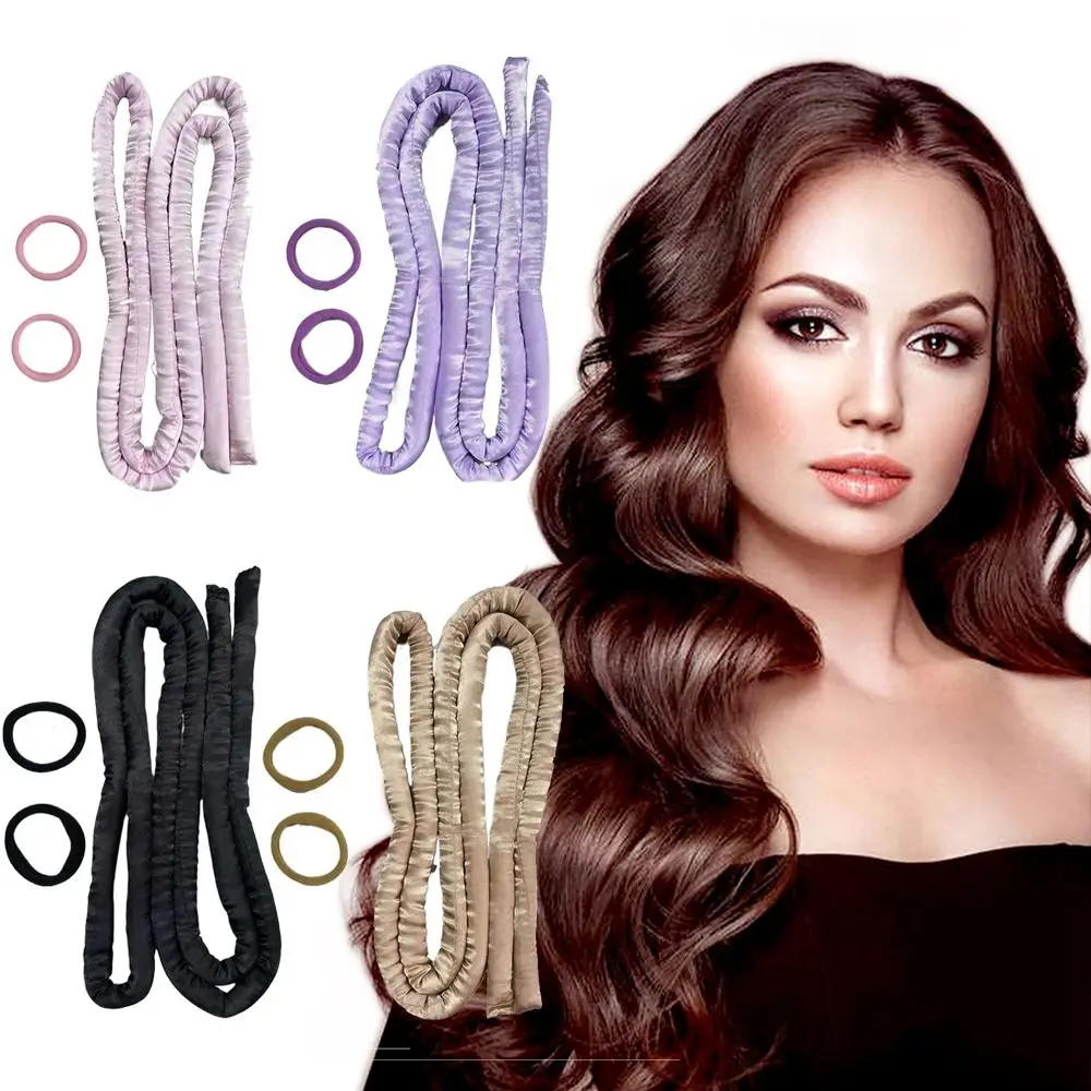 Heatless Wave Rod Head Band No Heat Silk Curls Ribbon Hair Roller Sleeping Soft Headband Lazy Hair Bigodini Strumento Per Lo Styling Dei Capelli Fai D