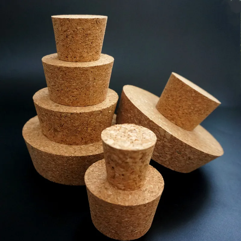 Lab Bottle Stopper 2Pcs/Lot Lab Big Size Wood Cork Cap Thermos Bottle Stopper Essential Oil Pudding Glass Bottle Lid