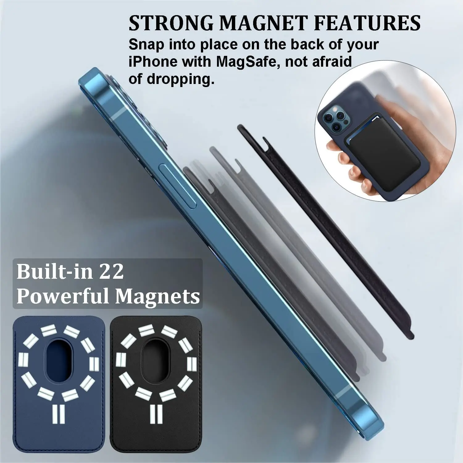 Premium Magnetic Leather Wallet & Card Holder Case - Enhanced Design Accessories