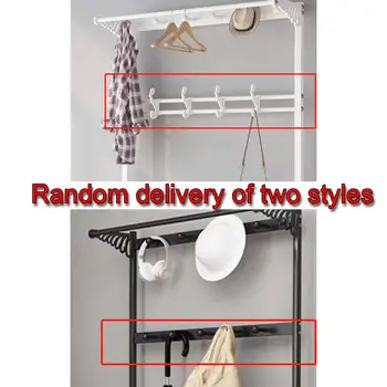 Coat Rack And Shoe Bench Coat Hat Rack Shelf Shoe Bench Clothes Bag Hanger Storage Holder Stainless Steel Hanger Floor Standing 2