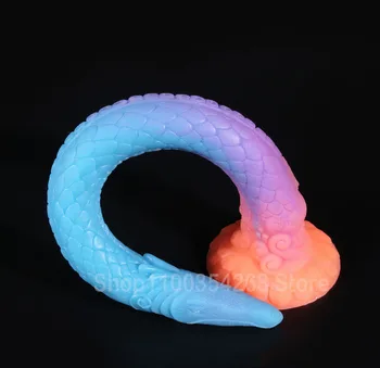 15Size Long Glowing Tentacles Dildo Sucker Silicone Huge Anal Plug Prostate Massager Masturbate Buttplug Men Women Anal Sex Toys 3