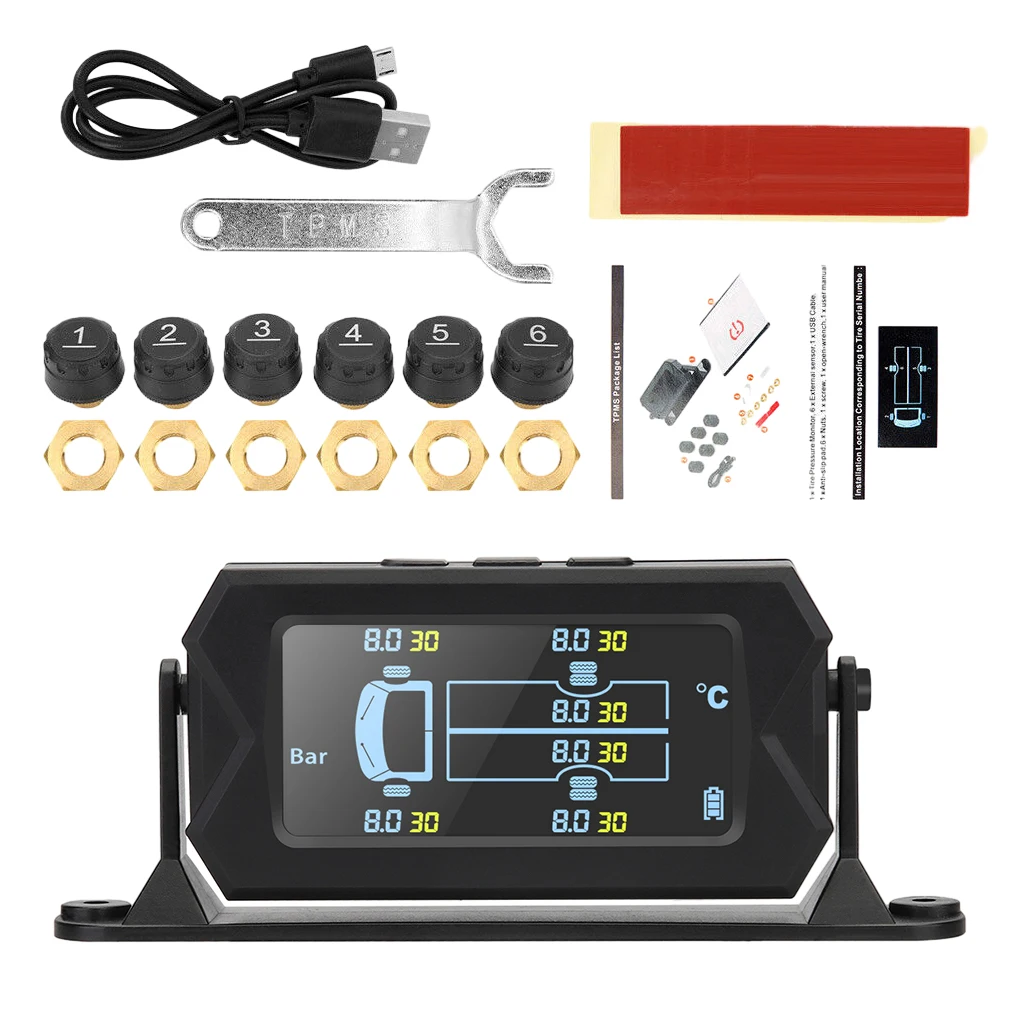 

Digital LCD TPMS Tire Pressure Monitoring TPMS Truck TPMS Pressure Monitoring For RV Trailer