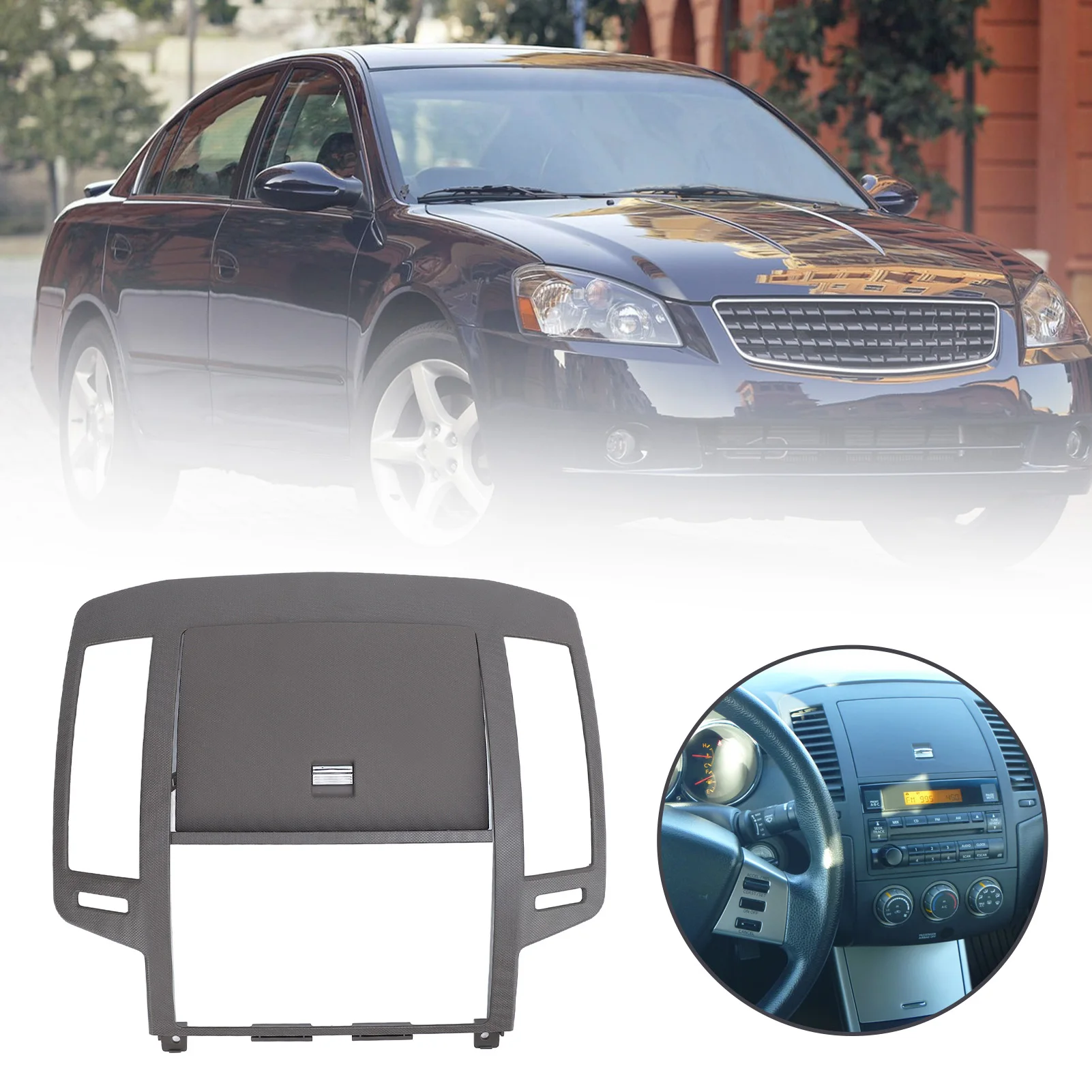 Center Dash วิทยุ Air Vent แผง Trim BEZEL ตกแต่งสวมใส่สําหรับ Altima 2005 ถึง 2006 รุ่นที่สาม Facelift 1