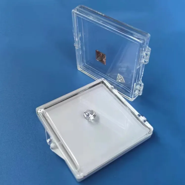 Transparent Loose Diamond Jewelry Storage Box Gemstone Gift Packaging Box Floating Gems Organizer Stone Zircon Display Showcase