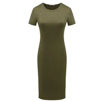 Summer Women Dresses Knee-Length Shinny Casual Short Sleeve Bandage Bodycon Sheath Dress Vestidos - Image 6
