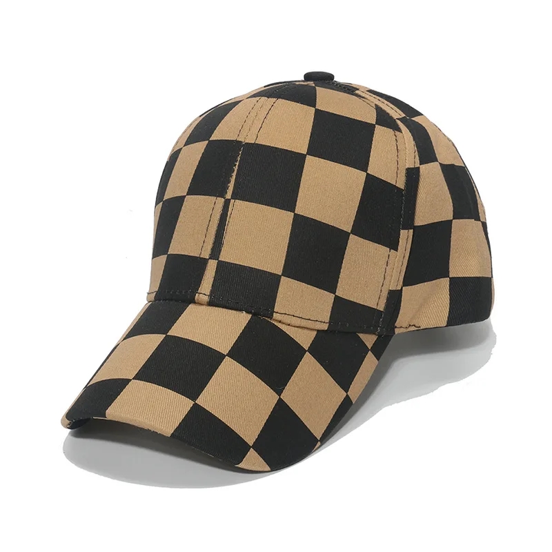 2022 New Black White Houndstooth Baseball Caps for Men Women Retro British Style Plaid Hat Summer Trucker Cap Gorras Hombre