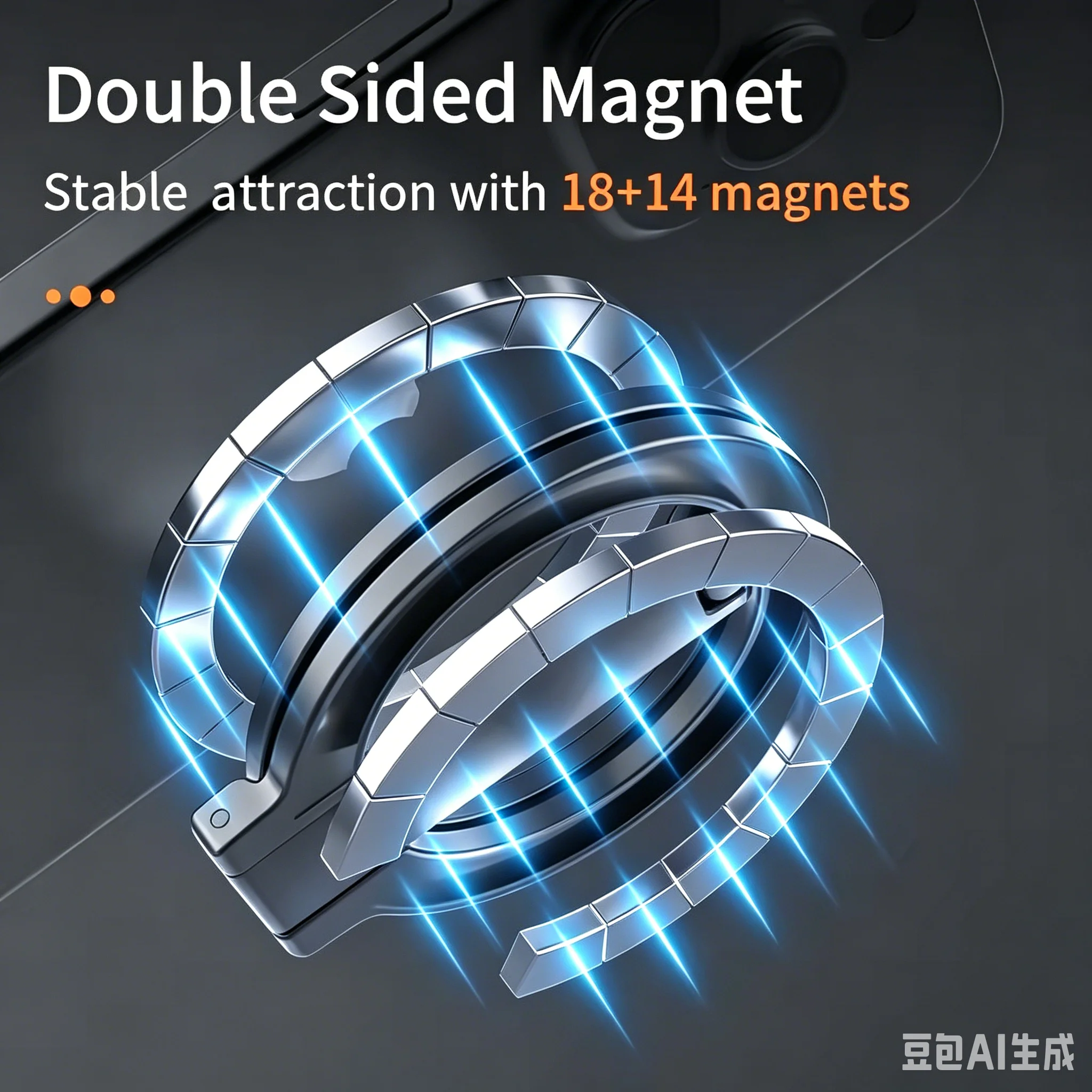Dual-Sided Magnetic Ring for Universal Phone Mounts