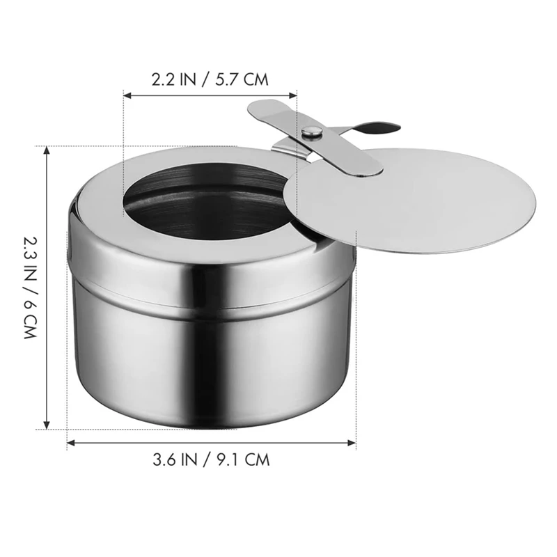 10Pack Stainless Steel Fuel Holders, Chafing Fuel Holders With Cover, Fuel Holder For Chafing Dish, And Buffet, Barbecue 5