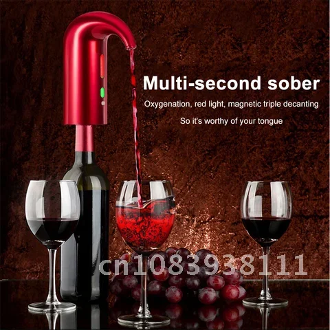 

Portable Electric Wine Pourer USB Rechargeable Wine Aerator Dispenser Pump Instant Wine Decanter One-Touch Automatic