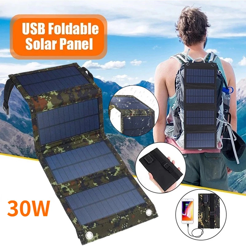 Waarschuwing wapenkamer slim Opvouwbaar Zonnepaneel Lader 30W Waterdichte Rugzak Vouwen Zon Power  Zonnecellen Voor Mobiele Telefoon Auto Rv Boot Camping outdoor| | -  AliExpress