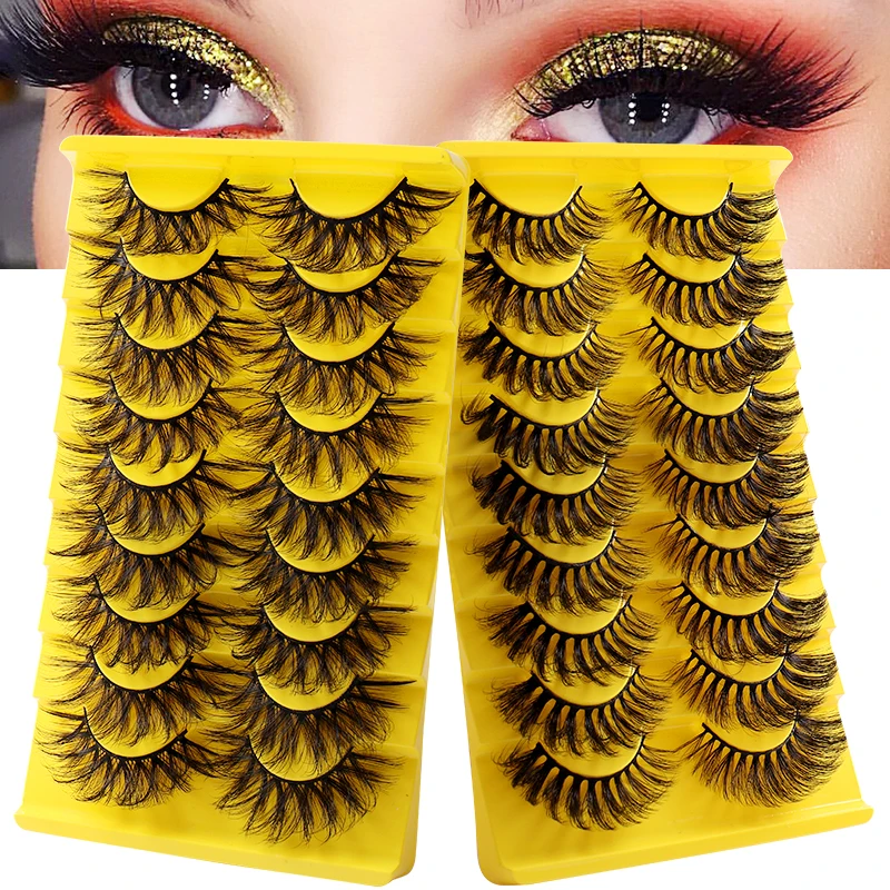 New 10/5pairs Faux 3d Mink Eyelashes Natural Messy Eyelash Extension