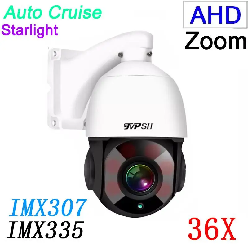 

2024 5MP 2MP 1080P Auto Cruis 6pcs Array Infrared Led Outdoor 360 Degree Rotate 36X Zoom AHD PTZ Speed Dome Security CCTV Camera