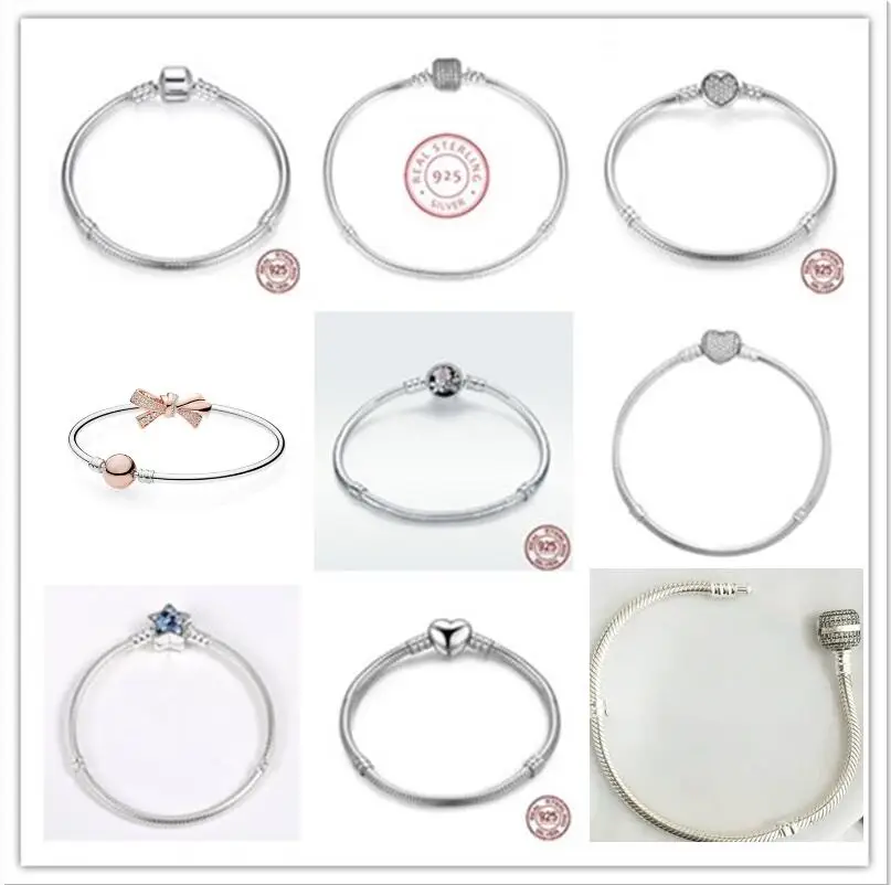 

Original 925 Sterling Silver Moments Pave Heart Clasp With Crystal pan Bracelet Bangle Fit Bead Charm DIY Europe Jewelry