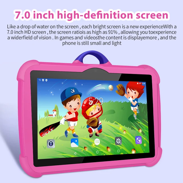 Nuovo modello di cartone animato Tablet per bambini da 7 pollici Quad Core 4 GB RAM 64 GB ROM Android Giochi educativi per l'apprendimento Tablet Regali per bambini 2