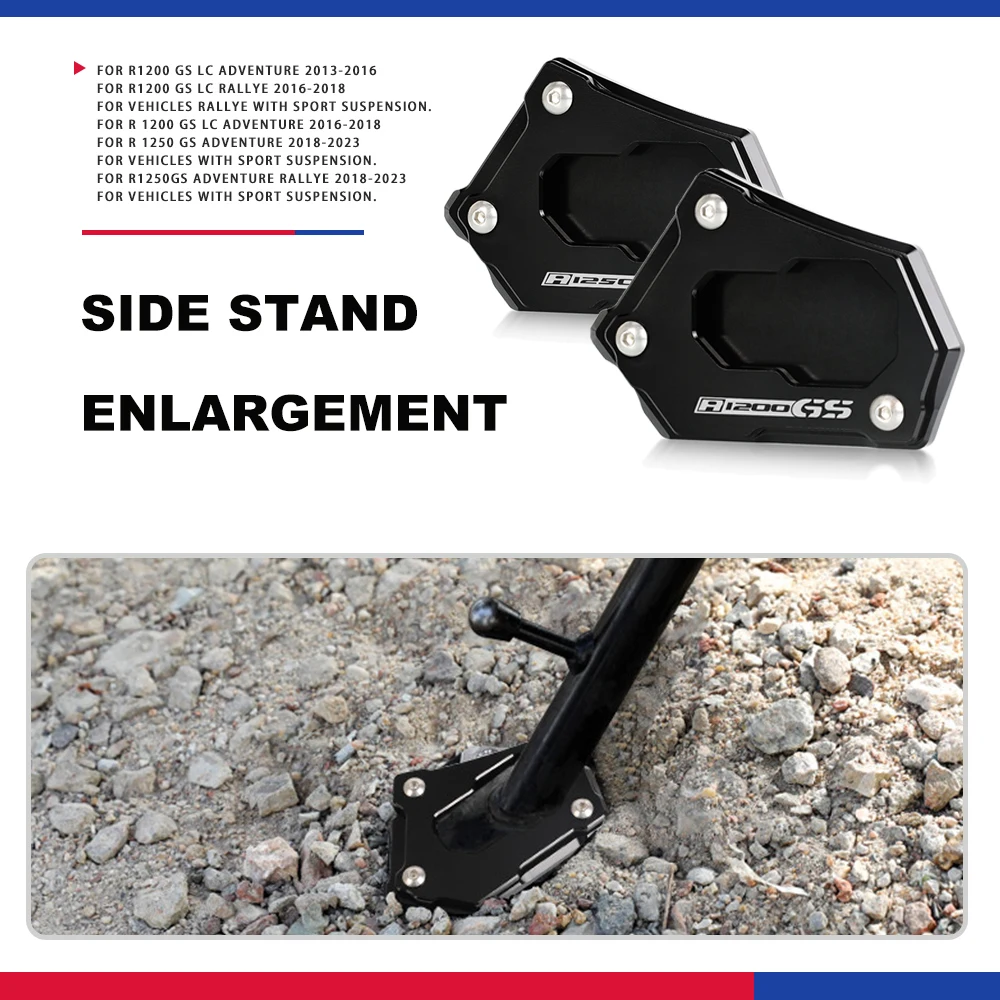 

R1200GS R1250GS Side Stand Pad Extension Plate For BMW R1200 GS LC R1250 GS Adventure LC R1250GSA Rallye HP R 1200GS ADV