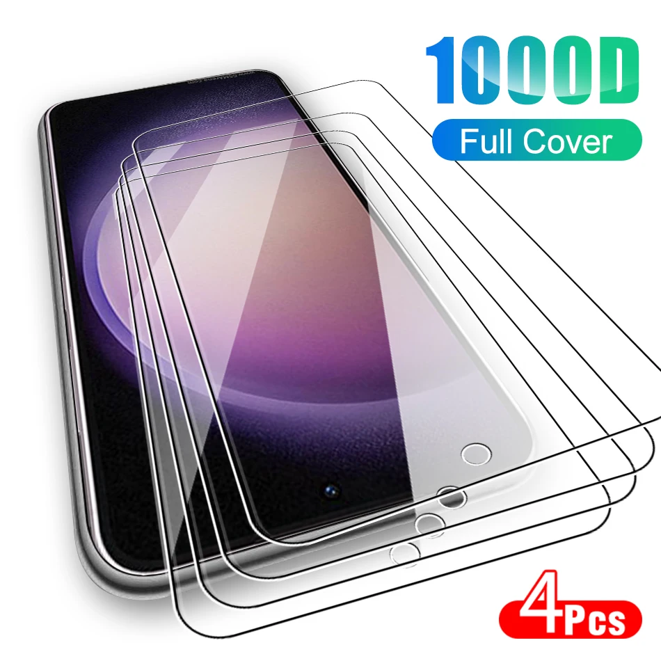 

4pcs For Samsung Galaxy S23 S21 S22 S24 Plus transparent protective glass samsun S20 S10 FE High definition screen protector